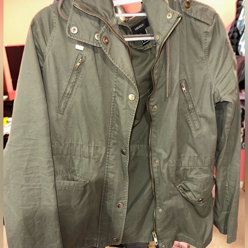 Green utility jacket